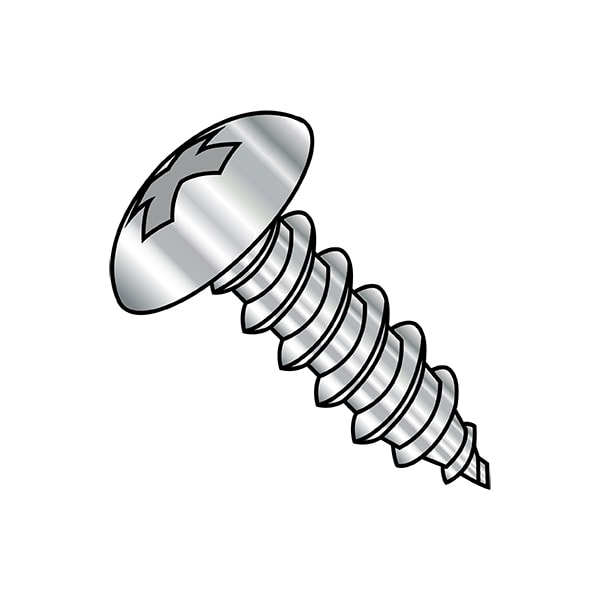 Self-Drilling Screw, #8-15 x 2 in, Plain 18-8 Stainless Steel Truss Head Phillips Drive, 2000 PK