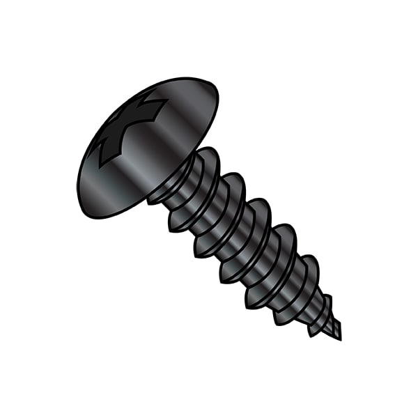 Sheet Metal Screw, #8 x 3/4 in, Zinc Black Steel Truss Head Phillips Drive, 8000 PK