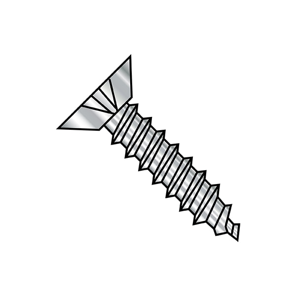 Sheet Metal Screw, #6-18 x 5/16 in, Plain Stainless Steel Flat Head Phillips Drive, 5000 PK