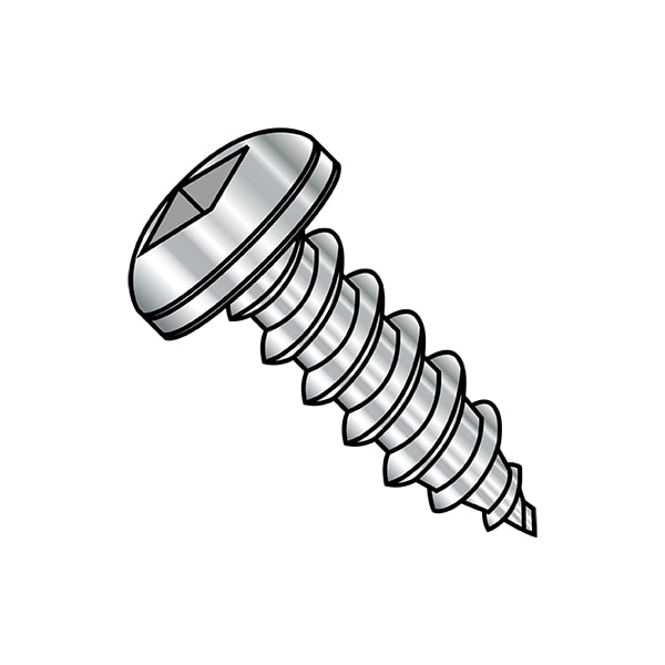 Thread Forming Screw, #8-15 x 1-1/2 in, Stainless Steel Pan Head Square Drive, 2000 PK