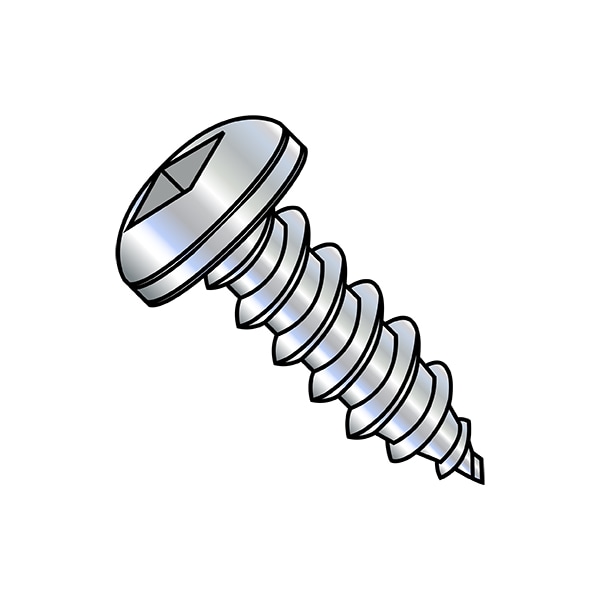Thread Forming Screw, #8-15 x 1-1/2 in, Zinc Plated Steel Pan Head Square Drive, 3000 PK