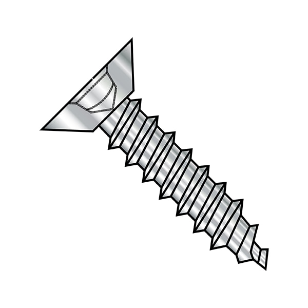 Sheet Metal Screw, #6-18 x 5/8 in, Plain 18-8 Stainless Steel Flat Head Square Drive, 5000 PK