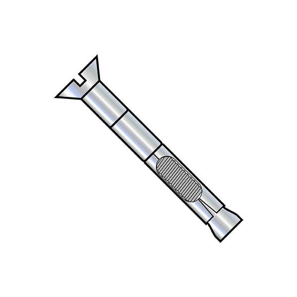 Sleeve Anchor, 1/4" Dia., 4" L, Steel Zinc Plated, 100 PK