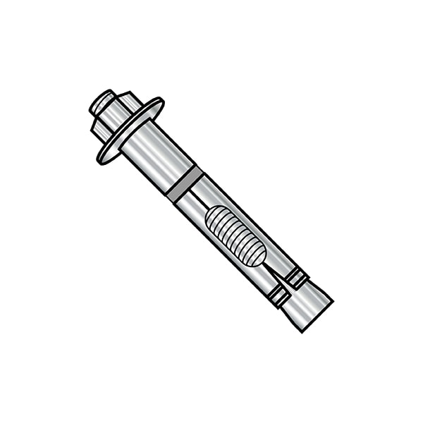 Sleeve Anchor, 3/8" Dia., 1-7/8" L, 18-8 Stainless Steel Plain, 50 PK