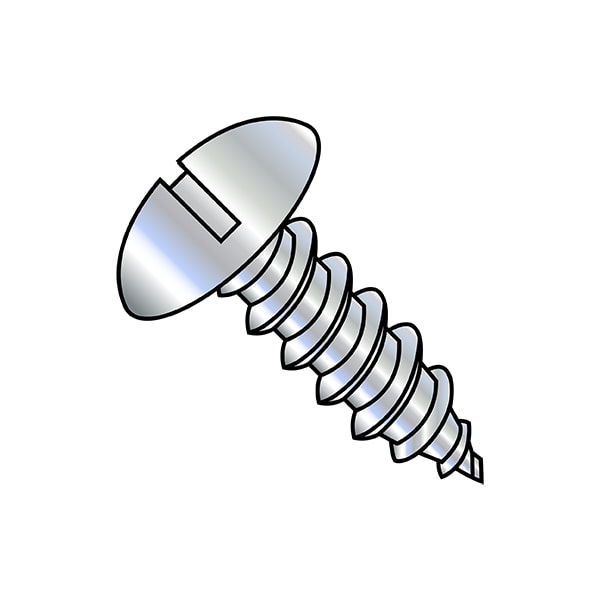 Sheet Metal Screw, #14-10 x 3/4 in, Zinc Plated Steel Truss Head Slotted Drive, 3000 PK