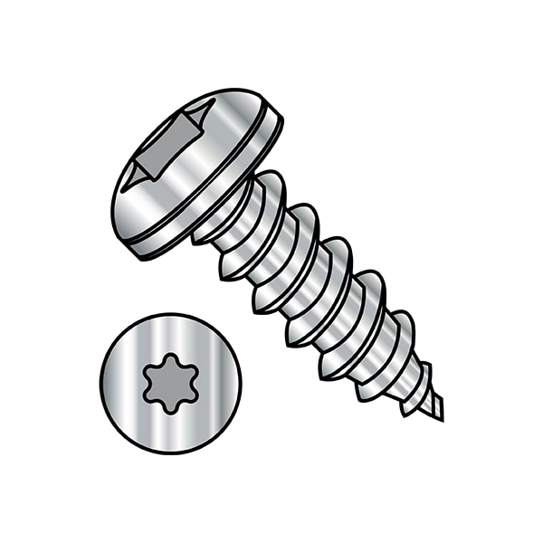 Self-Drilling Screw, #8-15 x 5/8 in, Plain 18-8 Stainless Steel Pan Head Torx Drive, 4000 PK