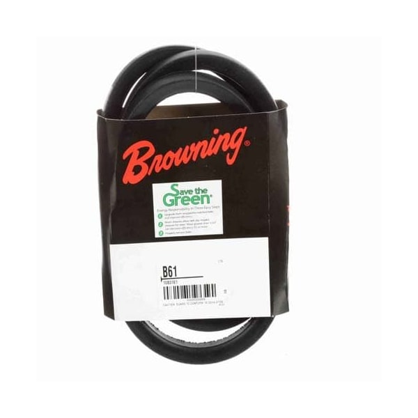 B61 Classical V-Belt, 64 in Outside Length, 21/32 in Top Width, 1 Ribs
