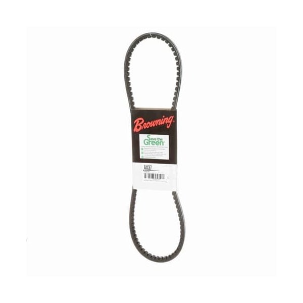 AX37 Cogged, Classical V-Belt, 39.2 in Outside Length, 1/2 in Top Width, 1 Ribs