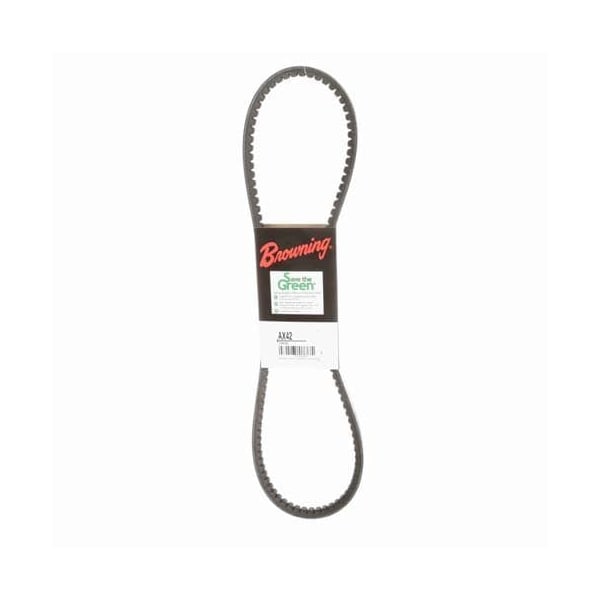 AX42 Cogged, Classical V-Belt, 44.2 in Outside Length, 1/2 in Top Width, 1 Ribs