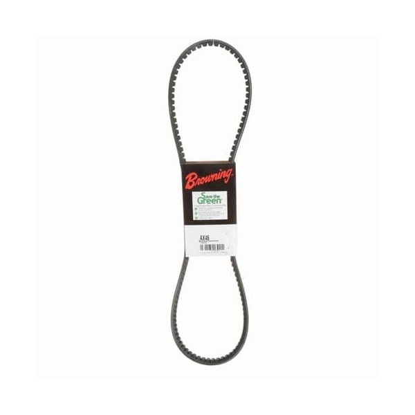 AX46 Cogged, Classical V-Belt, 48.2 in Outside Length, 1/2 in Top Width, 1 Ribs