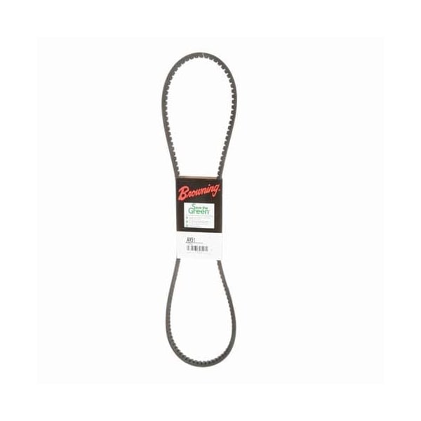 AX51 Cogged, Classical V-Belt, 53.2 in Outside Length, 1/2 in Top Width, 1 Ribs