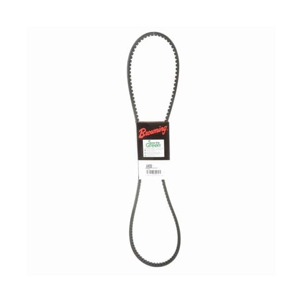 AX55 Cogged, Classical V-Belt, 57.2 in Outside Length, 1/2 in Top Width, 1 Ribs
