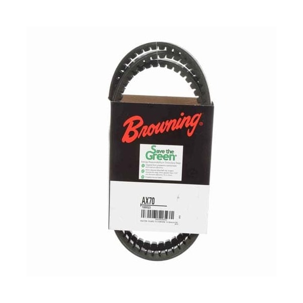 AX70 Cogged, Classical V-Belt, 72.2 in Outside Length, 1/2 in Top Width, 1 Ribs