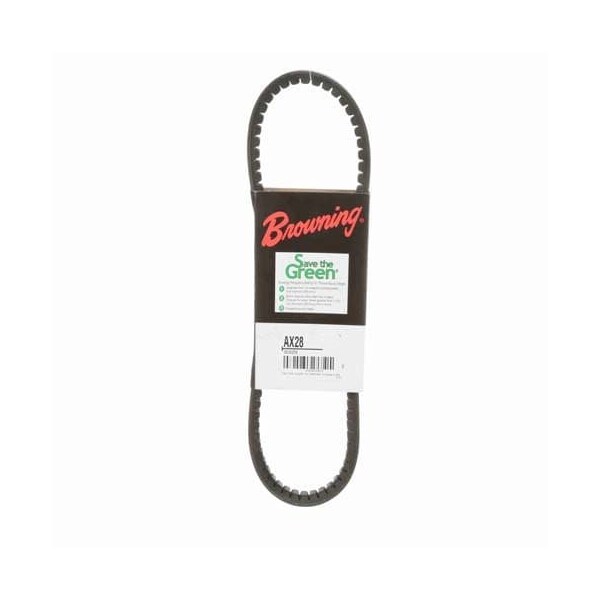 AX28 Cogged, Classical V-Belt, 30.2 in Outside Length, 1/2 in Top Width, 5/16" Thickness, 1 Ribs