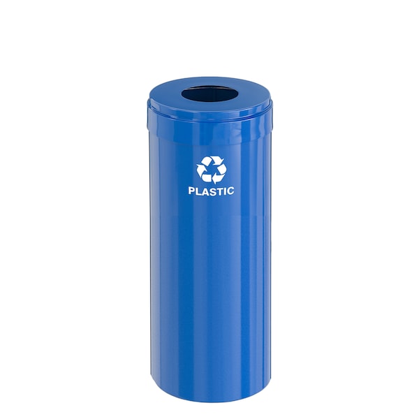 12 gal Round Recycling Bin, Blue