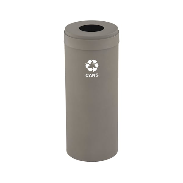 12 gal Round Recycling Bin, Nickel