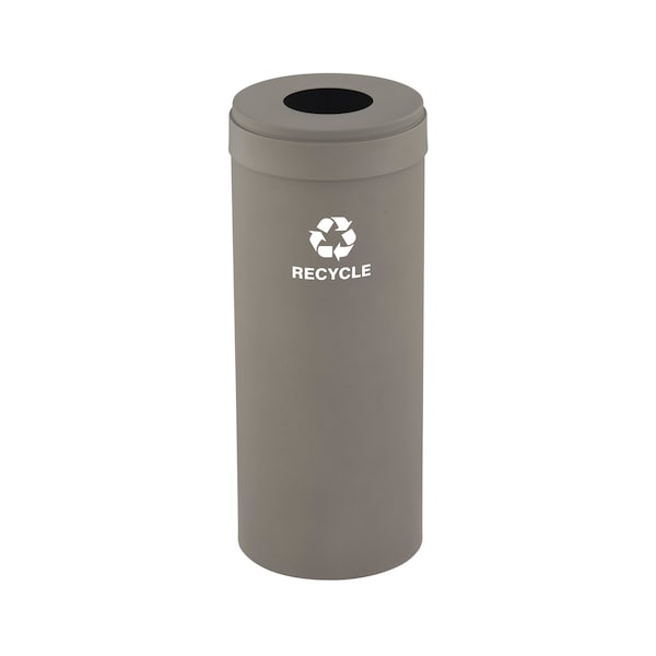 12 gal Round Recycling Bin, Nickel