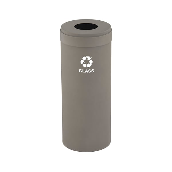 12 gal Round Recycling Bin, Nickel