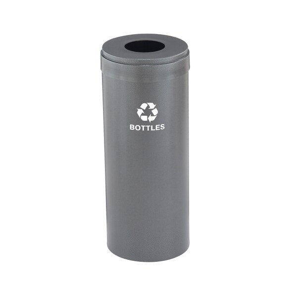 12 gal Round Recycling Bin, Silver Vein