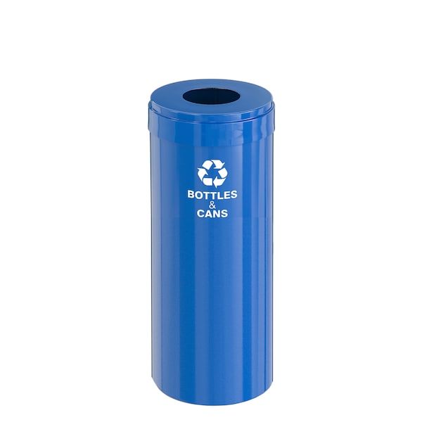 15 gal Round Recycling Bin, Blue