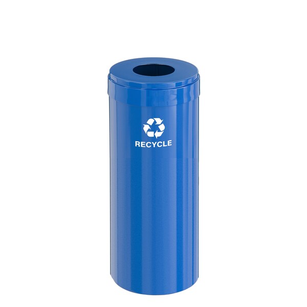 15 gal Round Recycling Bin, Blue