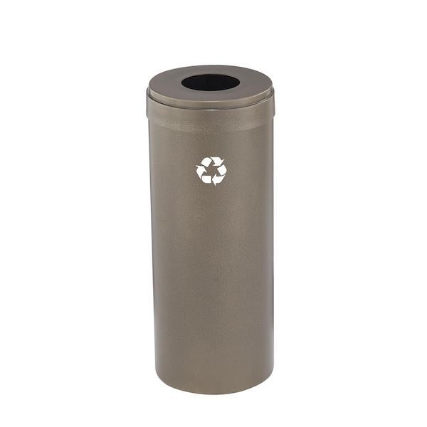 15 gal Round Recycling Bin, Bronze Vein