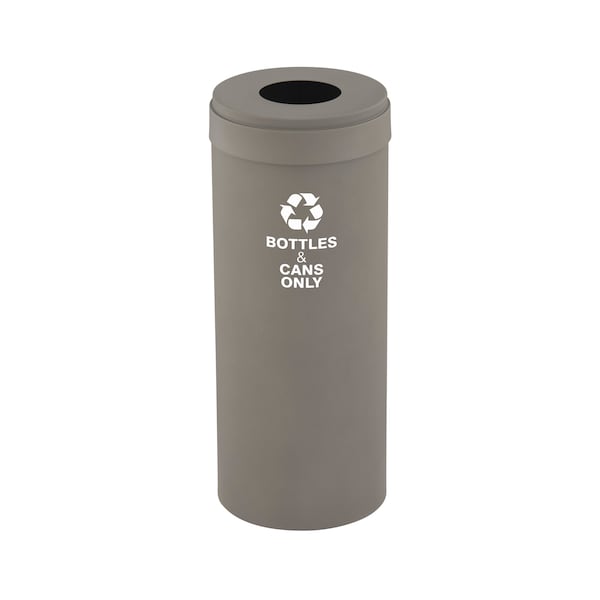 15 gal Round Recycling Bin, Nickel