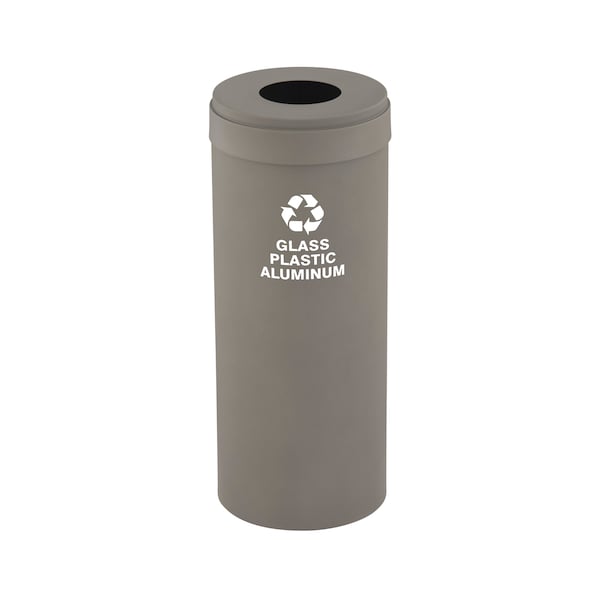 15 gal Round Recycling Bin, Nickel