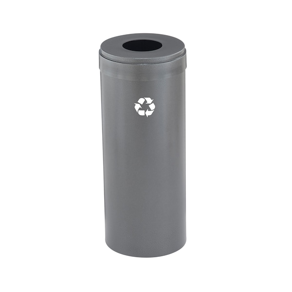 15 gal Round Recycling Bin, Silver Vein