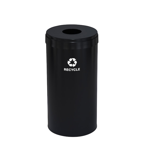 16 gal Round Recycling Bin, Satin Black