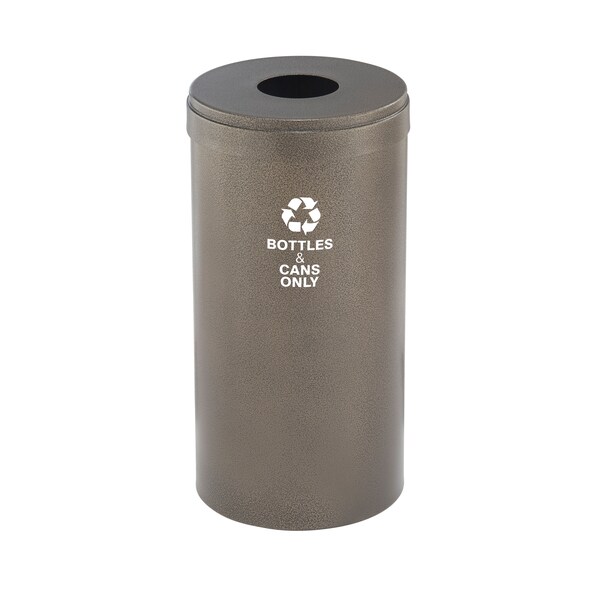 16 gal Round Recycling Bin, Bronze Vein