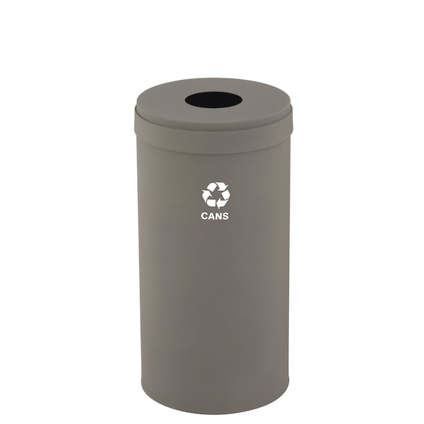 16 gal Round Recycling Bin, Nickel