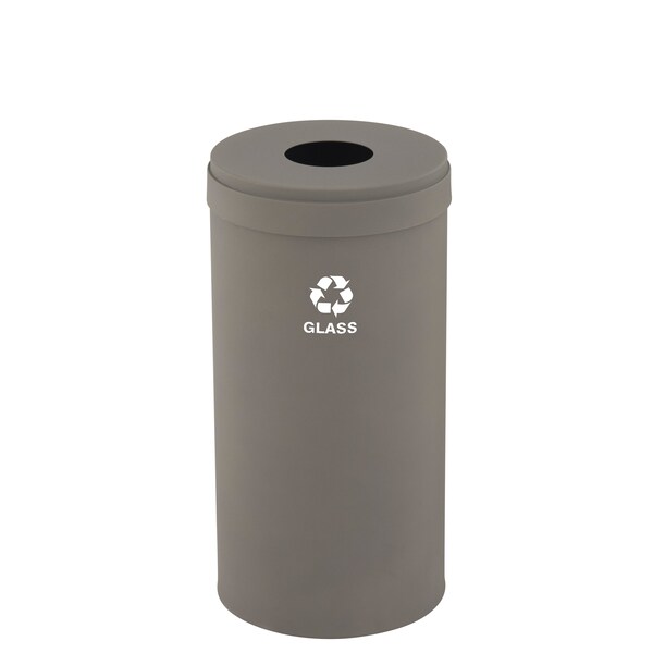 16 gal Round Recycling Bin, Nickel