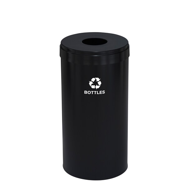23 gal Round Recycling Bin, Satin Black