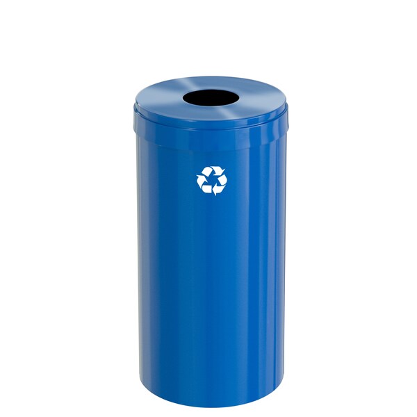 23 gal Round Recycling Bin, Blue