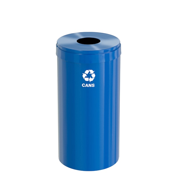 23 gal Round Recycling Bin, Blue
