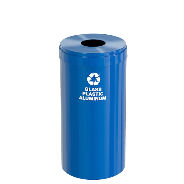 23 gal Round Recycling Bin, Blue