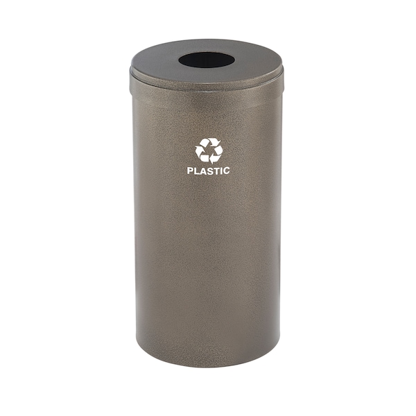 23 gal Round Recycling Bin, Bronze Vein