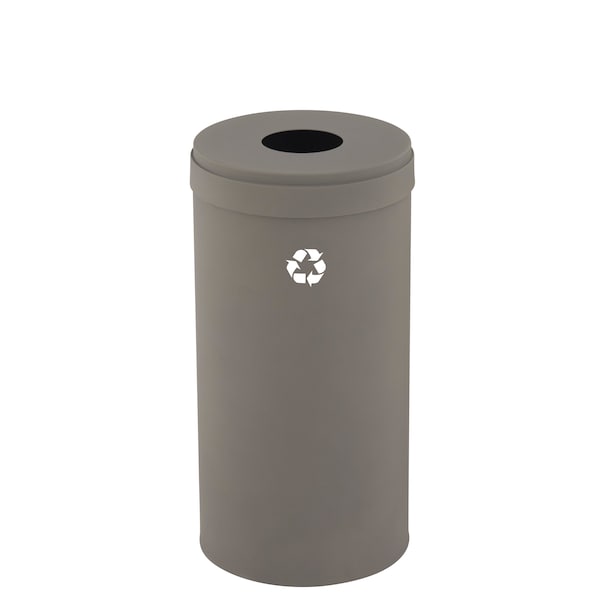 23 gal Round Recycling Bin, Nickel