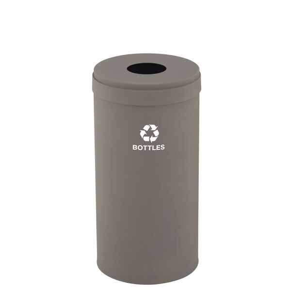 23 gal Round Recycling Bin, Nickel