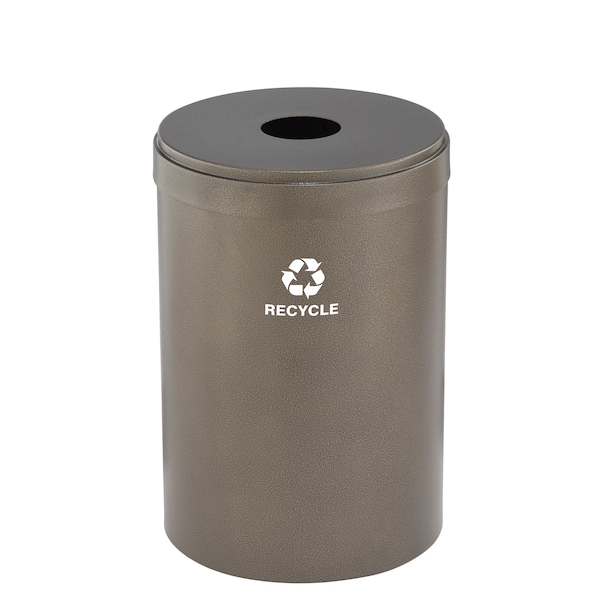 33 gal Round Recycling Bin, Bronze Vein