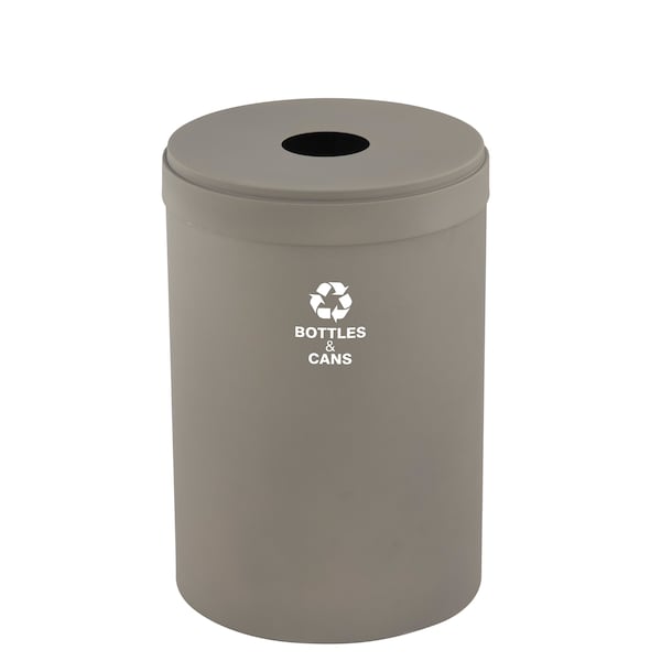 33 gal Round Recycling Bin, Nickel
