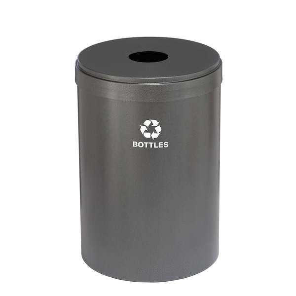 33 gal Round Recycling Bin, Silver Vein