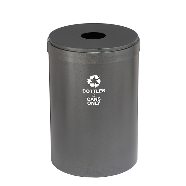 33 gal Round Recycling Bin, Silver Vein