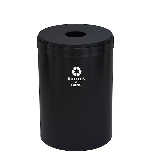 41 gal Round Recycling Bin, Satin Black