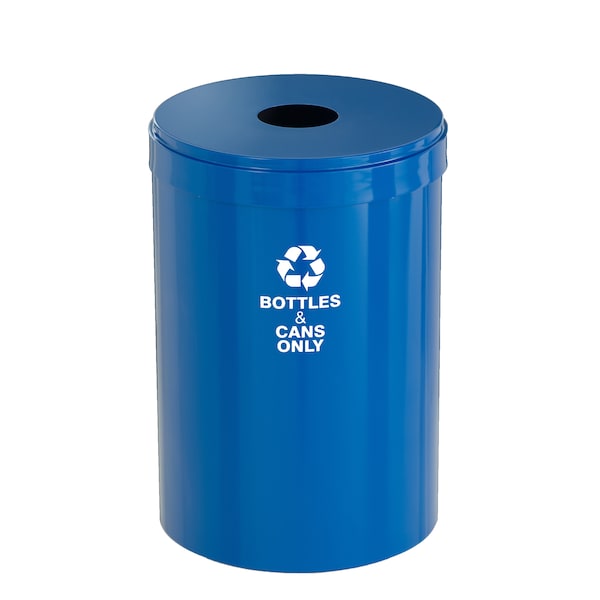 41 gal Round Recycling Bin, Blue