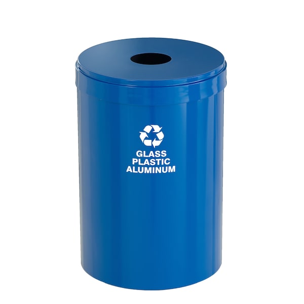 41 gal Round Recycling Bin, Blue