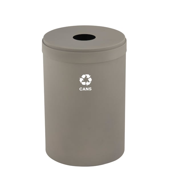 41 gal Round Recycling Bin, Nickel