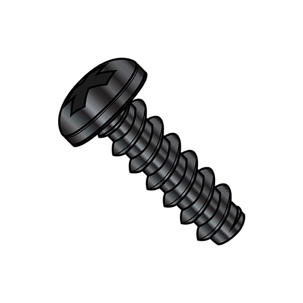 Sheet Metal Screw, #4-24 x 5/16 in, Zinc Plated Steel Pan Head Phillips Drive, 10000 PK