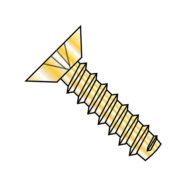 Sheet Metal Screw, #8-18 x 3/8 in, Zinc Plated Steel Flat Head Phillips Drive, 10000 PK